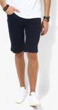 United Colors Of Benetton Navy Blue Solid Slim Fit Shorts men