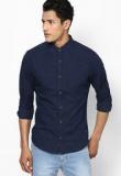 United Colors Of Benetton Navy Blue Solids Casual Shirt Men