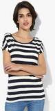 United Colors Of Benetton Navy Blue Striped T Shirt Women