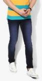 United Colors Of Benetton Navy Blue Washed Skinny Fit Jeans Men