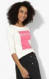 United Colors Of Benetton Off White Printed T Shirt women