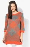 United Colors Of Benetton Orange Printed Sweater Women