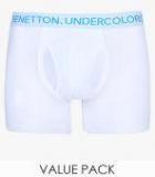 United Colors Of Benetton Pack Of 2 White Solid Trunks men