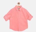 United Colors Of Benetton Peach Regular Fit Solid Casual Shirt Boys