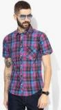 United Colors Of Benetton Pink Checked Slim Fit Casual Shirt Men