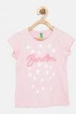 United Colors Of Benetton Pink Printed Polo T Shirt Girls