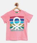 United Colors Of Benetton Pink Printed Round Neck T Shirt Boys