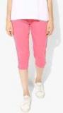 United Colors Of Benetton Pink Solid Capri Women