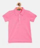 United Colors Of Benetton Pink Solid Polo Collar T Shirt Boys