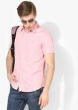 United Colors Of Benetton Pink Solid Regular Fit Casual Shirt Men