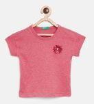 United Colors Of Benetton Pink Solid Round Neck T Shirt Girls