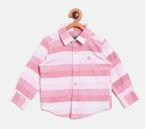 United Colors Of Benetton Red & Off White Regular Fit Striped Casual Shirt Boys