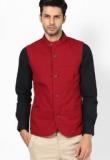 United Colors Of Benetton Red Colored Waistcoat Men