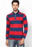 United Colors Of Benetton Red Full Sleeve Polo T Shirt Men