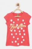 United Colors Of Benetton Red Printed Polo T Shirt Girls