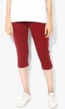 United Colors Of Benetton Red Solid Capri Women