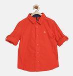 United Colors Of Benetton Red Solid Casual Shirt Boys