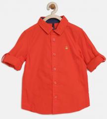 United Colors Of Benetton Red Solid Casual Shirt boys