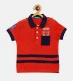 United Colors Of Benetton Red Solid Polo Collar T Shirt Boys