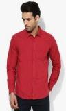 United Colors Of Benetton Red Solid Slim Fit Casual Shirt men