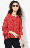 United Colors Of Benetton Red Striped Blouse With Inner Women