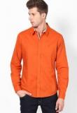 United Colors Of Benetton Rust Linen Casual Shirt Men