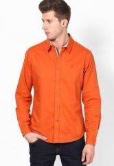 United Colors Of Benetton Rust Linen Casual Shirt men