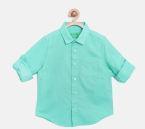 United Colors Of Benetton Sea Green Regular Fit Solid Casual Shirt Boys