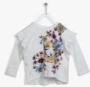 United Colors Of Benetton White Printed Casual Top Girls