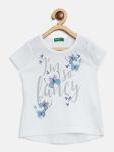 United Colors Of Benetton White Printed Top Girls