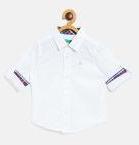 United Colors Of Benetton White Regular Fit Solid Casual Shirt Boys