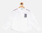 United Colors Of Benetton White Solid Regular Fit Casual Shirt Boys