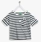 United Colors Of Benetton White Striped Casual Top Girls