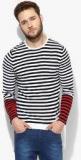 United Colors Of Benetton White Striped Slim Fit Round Neck T Shirt men