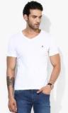 United Colors Of Benetton White V Neck T Shirt men