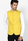 United Colors Of Benetton Yellow Colored Waistcoat Men