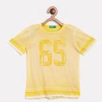 United Colors Of Benetton Yellow Printed Round Neck T Shirt Boys