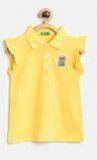 United Colors Of Benetton Yellow Solid Regular Top Girls