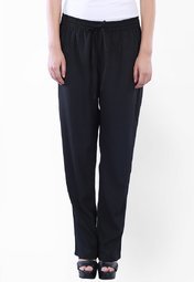 Uptowngaleria Black Solid Trouser Women