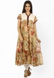 Uptowngaleria Brown Printed Kurti Women