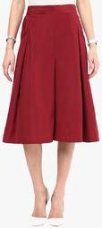 Uptownie Lite Maroon Solid Culotte Women