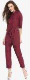 Uptownie Lite Maroon Solid Jumpsuit Women