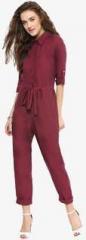 Uptownie Lite Maroon Solid Jumpsuit women