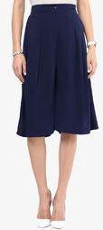 Uptownie Lite Navy Blue Solid Culotte Women