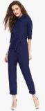 Uptownie Lite Navy Blue Solid Jumpsuit Women