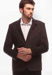 Urban Nomad Solid Brown Blazer Men