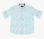 Urban Scottish Blue Regular Fit Printed Casual Shirt Boys