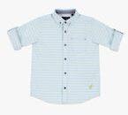 Urban Scottish Green Regular Fit Striped Casual Shirt boys