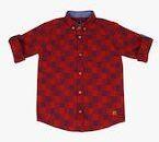 Urban Scottish Red Regular Fit Checked Casual Shirt Boys