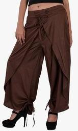 Uttam Brown Solid Heram Pant Women